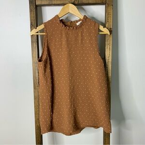 Olivia Grey Sleeveless Brown Textured Women's Top